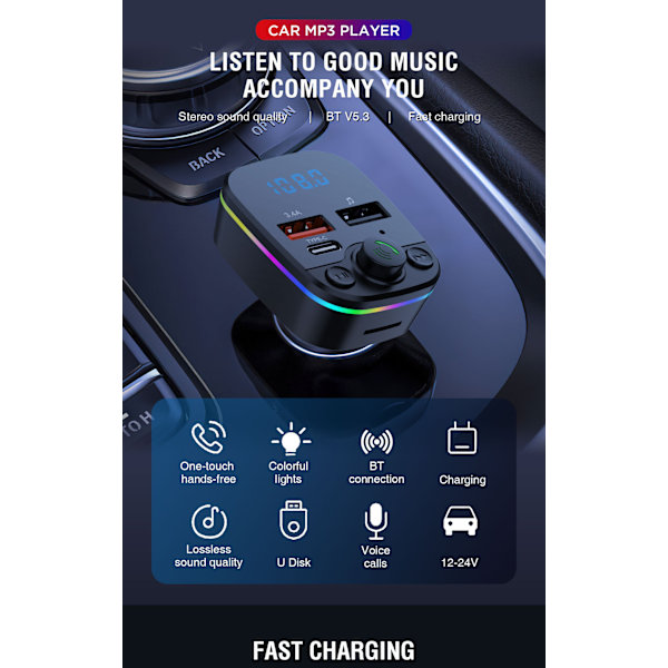 Bluetooth FM-sender for bil