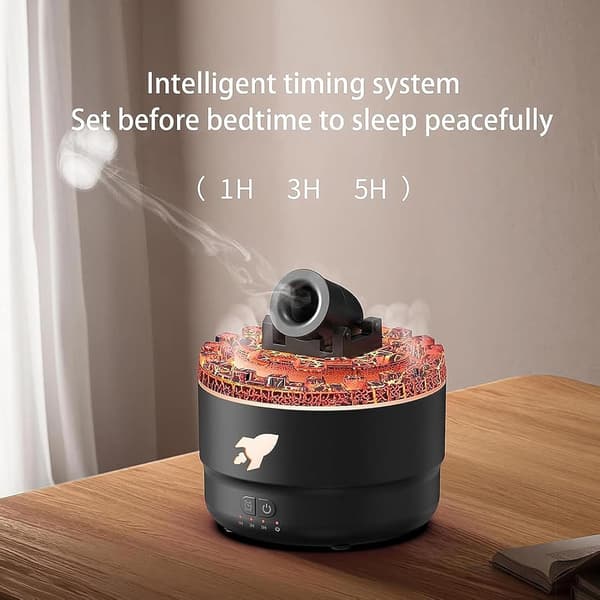 Ultralyd Luftfukter 280ml Aroma Diffuser 2 Tåkemoduser LED Nattlys for Hjem Soverom Kontor