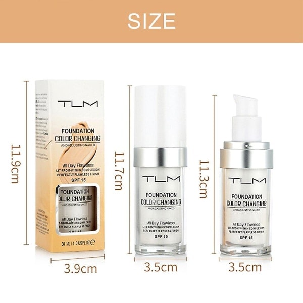 30 ml fargeskiftende foundation makeup base 1 stk