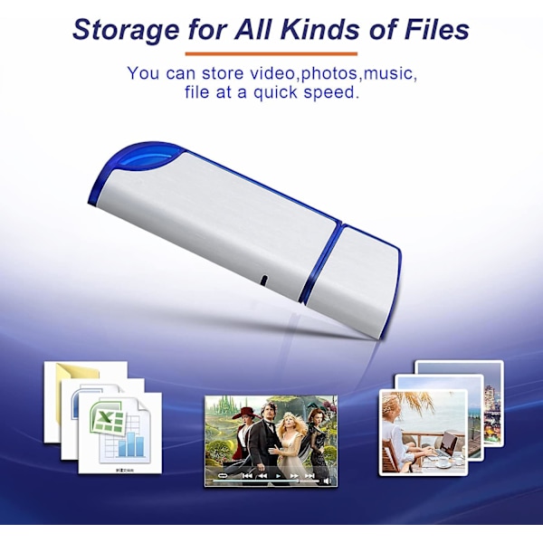 FAT32 USB Flash Drive, MYPIN 32G USB 2.0 Flash Drives Memory Stick Thumb Drive til Game Capture Card/Kassetteafspiller/Computer/Laptop Eksterne Data