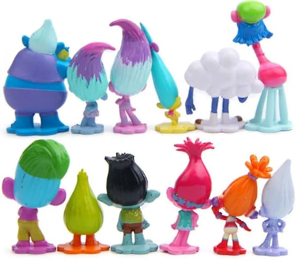 12 stk Trolls legetøj Mini Troll dukke Leprocauns samleobjekt dukke, S actionfigurer, kagepynt