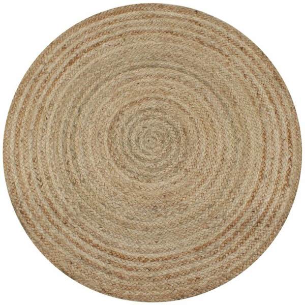 Punottu Jute-matto 90cm Pyöreä - Beige - Koti ja Puutarha