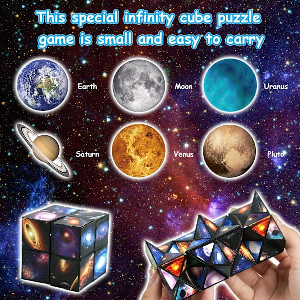 Star Cube Magic Puzzle - Star Studs Sky Infinity Cube, 3D Stressavlastningsspel för barn och vuxna (bt)