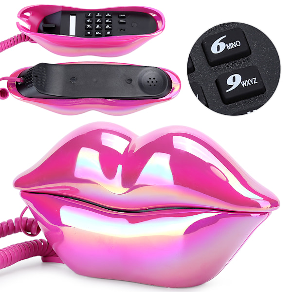 Rød elektroplettering Fashionable lip telefon flokk retro sexy hjem telefon dekorasjon gave