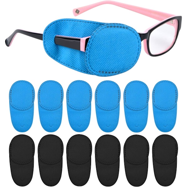 12 pcs eye patch for amblyopia, reusable glasses patches for