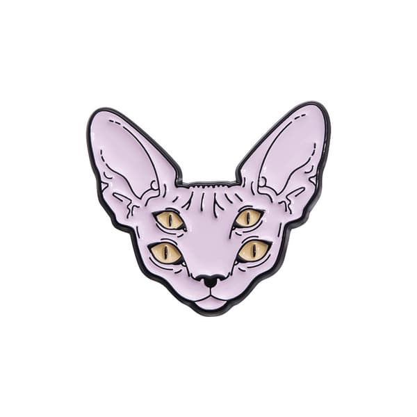 Alien-emaljstift med blå blomma och rosa ögon, legeringsbrosch för väskor och jackor QHXZ307