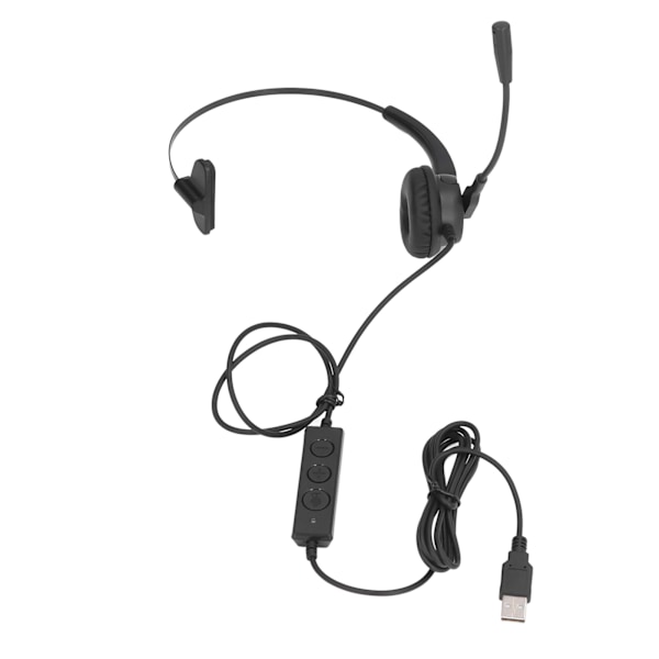 Callcenter headset USB justerbart kablet service headset med støjreducerende mikrofon til kontor