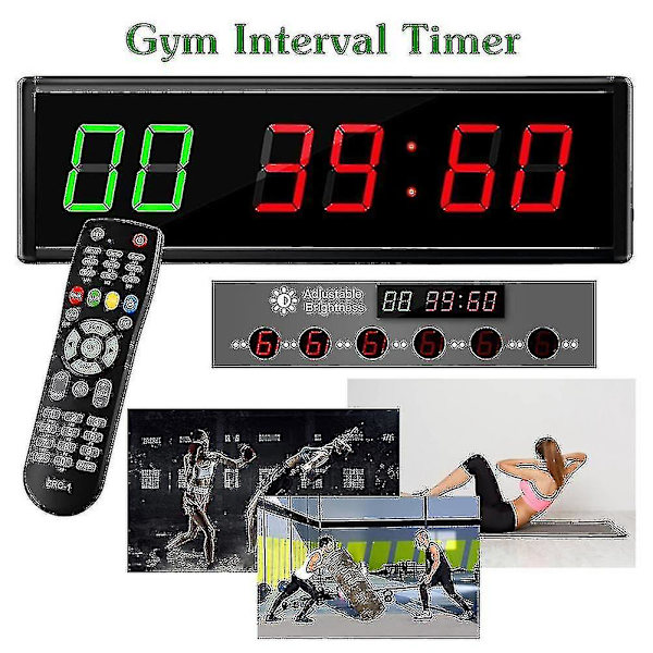 2024 Gym Timer Med Fjärrkontroll, Intervall Timer Stoppur För Hem Gym