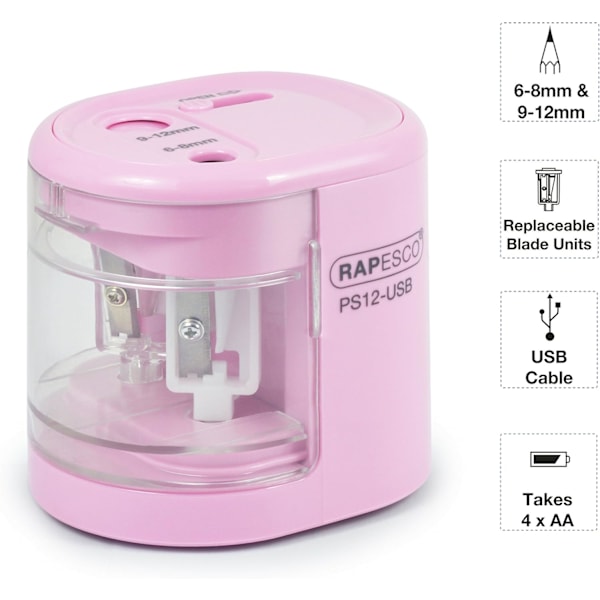 USB-driven elektrisk pennvässare, rosa