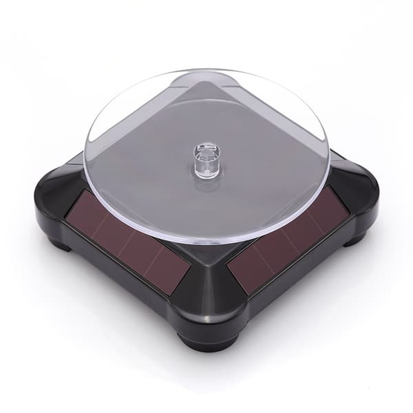 Solcelledrevet displaystand drejeskive, roterende displaystand (sort)