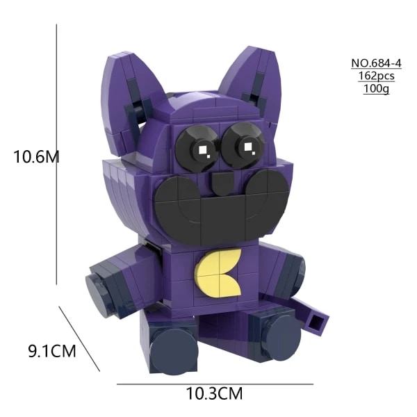 Nya Leende Varelser Byggklossar Leende Varelser Dogday och Catnap Block Set Cat Nap Dog Day Catnat Figur Födelsedagspresent Large Purple Cat