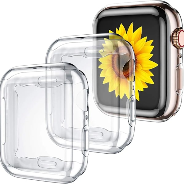 Transparent fodral för Apple Watch 45mm 41mm 44mm 40mm skärmskydd TPU-skydd iWatch Series 8 7 SE 6 5 4 tillbehör 2 st 2 pcs 45mm