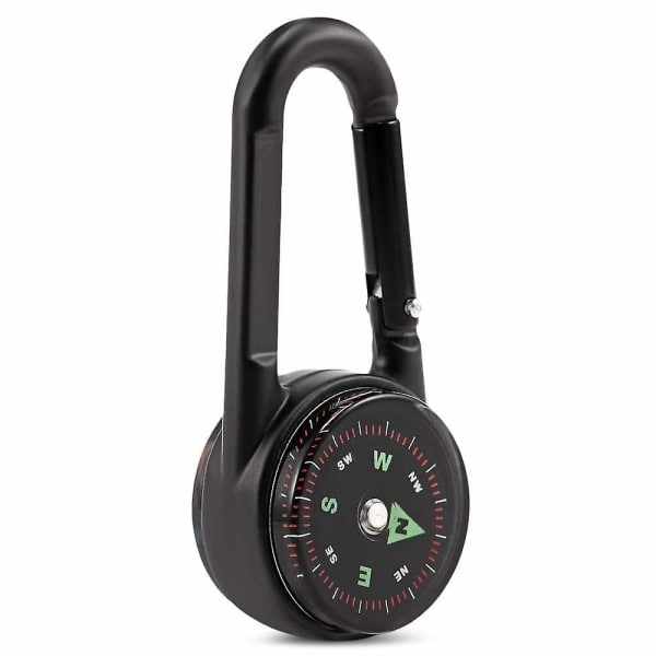 Dubbelsidig 3-i-1 mini kompass karbinhake termometer