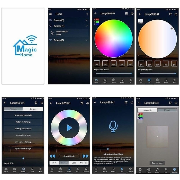 Wifi-yhteensopiva langaton LED-älyohjain Android- ja iOS-sovelluksella RGB-valoille