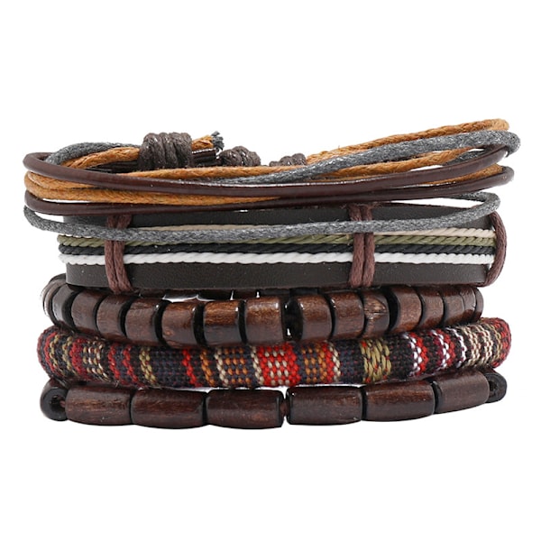 Wrap Bracelet Men Women, Hemp Laces Wooden Beads Ethnic Tribal Bra