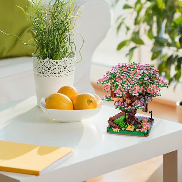 1 st Mini Körsbärsblom Bonsai Träd Byggklossar Set, Sakura B