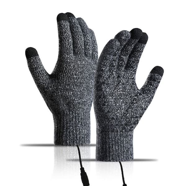 USB Elektriske Opvarmede Handsker Vinter Varme Skridsikre Touch Screen Cykelhandsker[BT] Grey