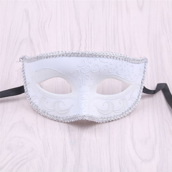 Maskeradmasker för par, venetiansk kvinna, spets, män, PP-cosplay, vit, ONESIZE, vit White ONESIZE