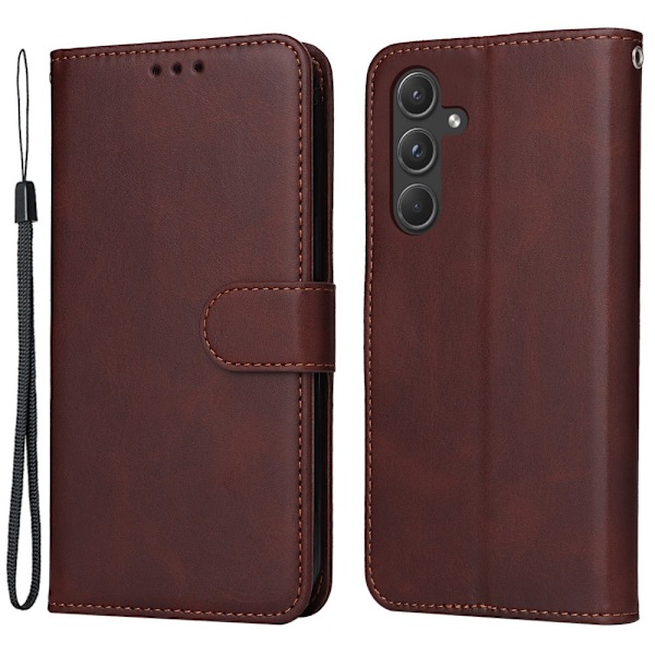 SKALO Samsung A55 5G PU-nahkalompakkokotelo - Useita värejä Brown Brown