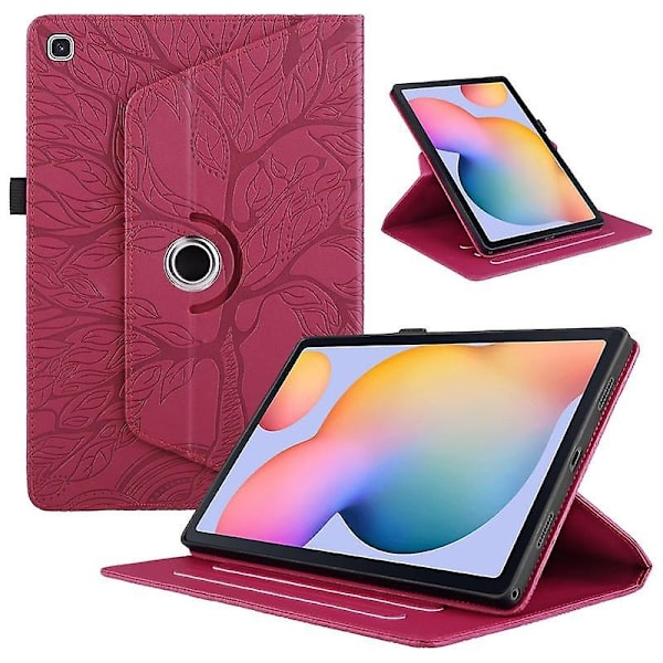 Nytt roterende Samsung-deksel for Galaxy Tab S6 Lite 2022/2020 10,4 tommer SM-P610/P613/P615/P619-360 Degr-WELLNGS Wine red