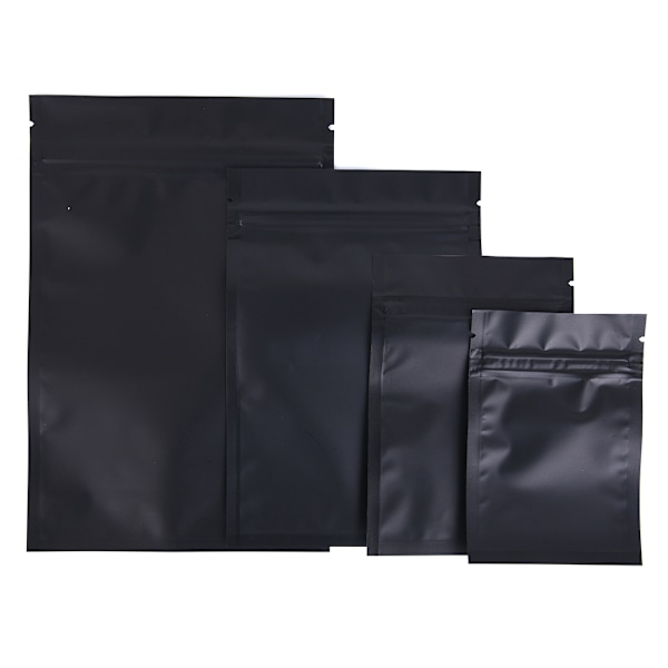 100 stk matte sorte varme selvforseglende poser Gjenlukkbar glidelås Packa M M