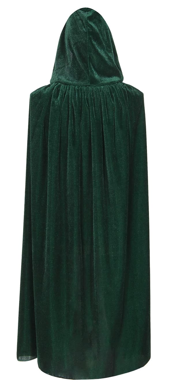 Børne Sammet Kappe med Hætte Halloween Jul Kostume Kappe til Børn (Sort)