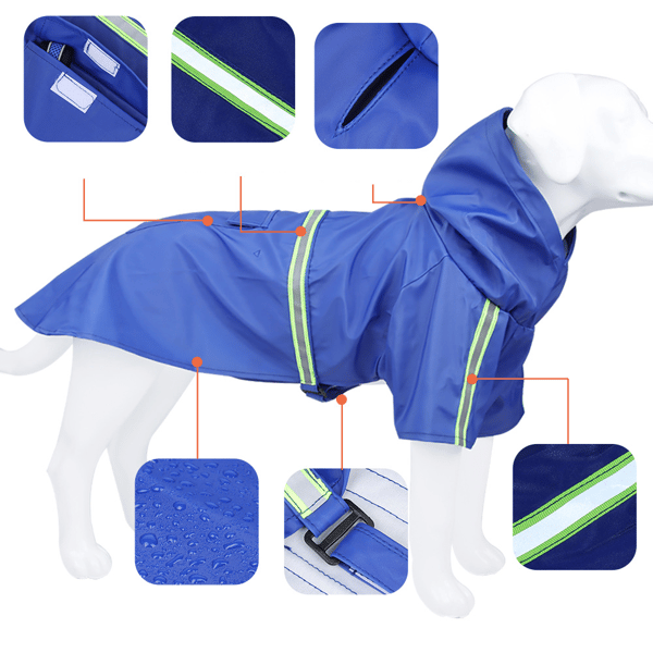 Hund Regnrock Poncho Jacka Husdjur Hund Slicker Regnrock Utrustning Regn