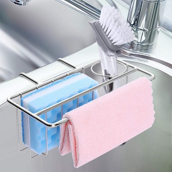 Svampholder for vask Caddy - Vaskholder for vask, 2 tu-WELLNG Sponge frame with rod