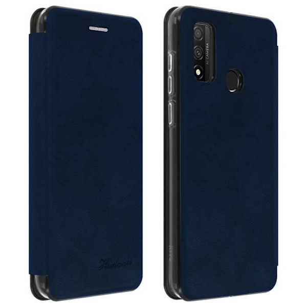 Huawei P smart 2020 Läderfodral Flip Korthållare Videostöd Midnatt Blå Blå