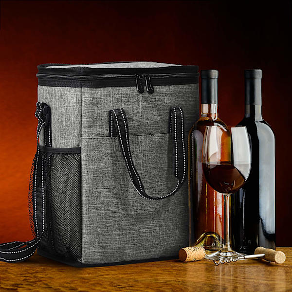 Vinpose, vandtæt til camping og rejser, til vinelskere, polyester, sort (bt)