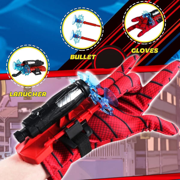 Spiderman Cosplay Launcher Spider Silk Handsker Spider Web Launcher Karakter Legetøj Halloween Rekvisitter Børn Håndled Launcher