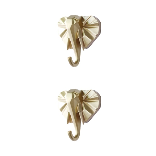 1/2/3/5 Robust og holdbar dyrehoved nøglekrog til enkel guld (elefant) gold (elephant) 2 Set