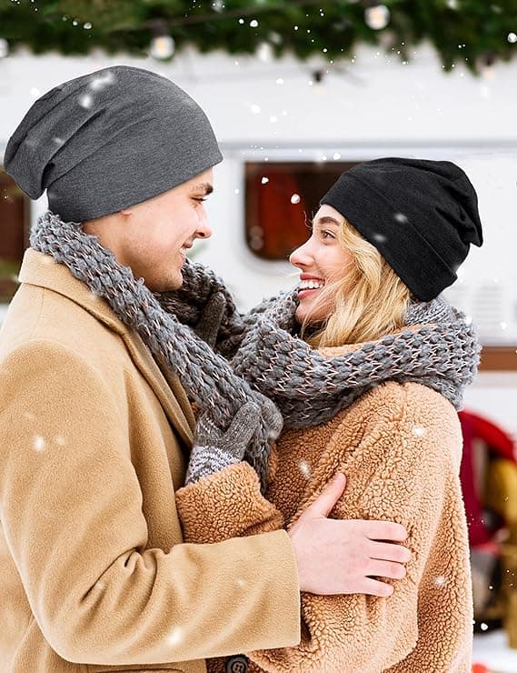 2 stk. klassisk hue til mænd og kvinder, unisex strikhue lang hue til vinter
