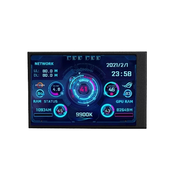 Ny 3,5 tommer IPS TYPE-C sekundær skærm computer CPU GPU RAM HDD-skærm USB-skærm til frit AIDA64