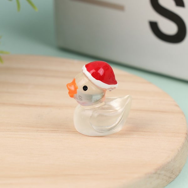 1 stk Mini Lysende Harpiks Ænder Gløder I Mørket Miniature Dekoration Transparent