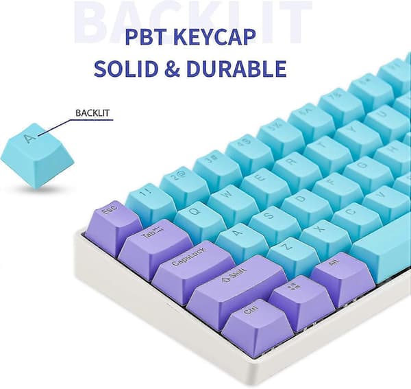 Pudding Keys 60 prosent, 118 Dye-sublimeringstaster, ASA-profil tilpassede taster (kun tastehetter) Blue