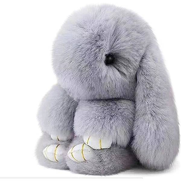 Fluffy Bunny Nøglering Sød Plys Bunny Nøgleringe Damer Taske Pom Pom Elskelig Nøglering IC