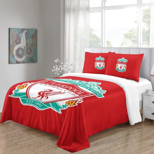 Liverpool Signature 3-piece bed set with reversible cover in soft brushed microfibre and matching pillowcase (famous football team Kings)