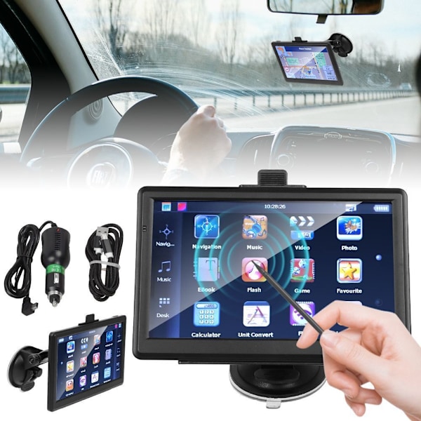 7\" tommer GPS-navigationsenhed til bil lastbil bilnavigationsenhed 8 GB + 256 MB EU-kort; 7 tommer GPS-navigationsenhed til bil lastbil bilnavigation