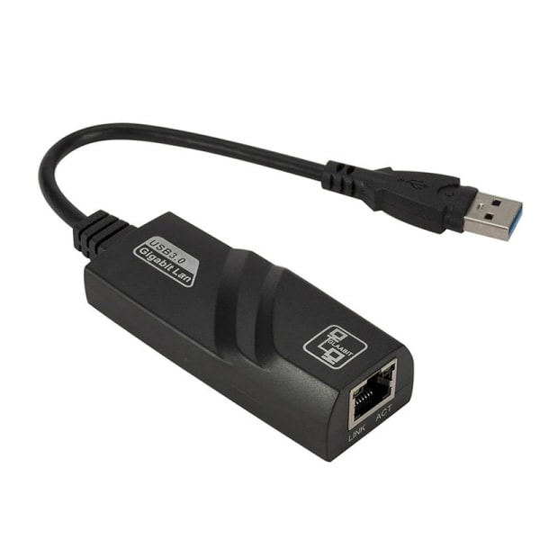 IC USB 3.0 - Gigabit Ethernet RJ45 LAN 1000 Mbps verkkoadapteri, musta USB3.0