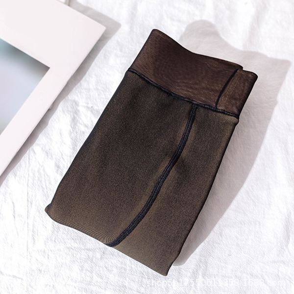 1/2 Mode Kvinders Fleeceforet Strømpebukser Termiske Strømpebukser Yderbeklædning Sort Gennemsigtig 300g Med fødder Black Translucent 300g With feet 1 Pc