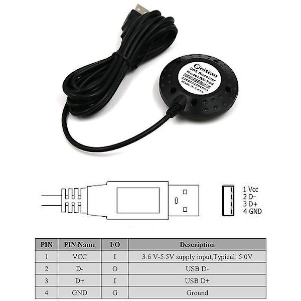 Beitian Ubx G7020-kt G-mus USB Laptop Gps-mottagare Ersätt Bu-353s4 Bs-708 USB Gps-mottagare, Modell: Svart