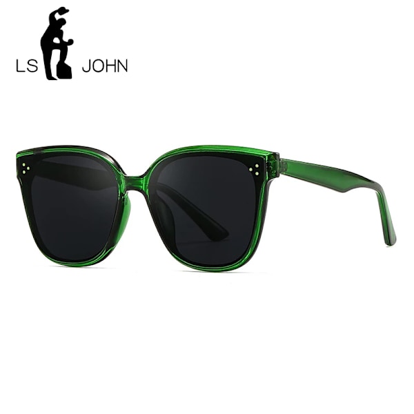 Lyxmärke Koreanska Solglasögon Kvinnor Monster Designer Gentle Män Trendiga Acetat Cat-eye Polariserade Solglasögon Dam Shades UV400 GRÖN GRÅ GREEN-GRAY Polarized