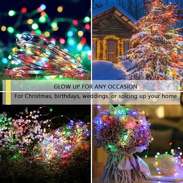 Batteridrivna LED-ljusslingor, Sanniu 1-pack Mini Batter Flerfärgad Multicolored 3m/9.8ft