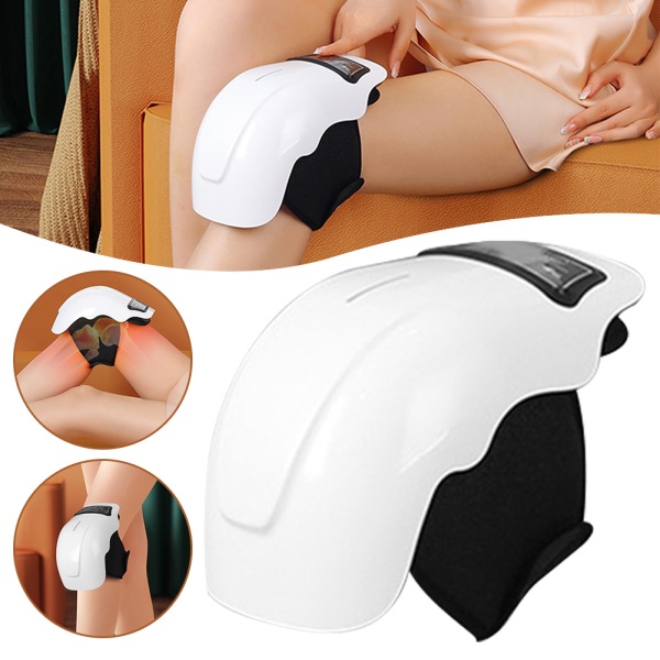 Selvopvarmende massageapparat knæpude justerbare positioner knæmassageapparat til kvinder mænd White