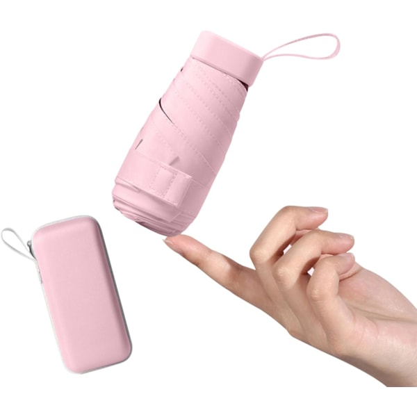 Minisolstick med UPF50+ Skydd, Lätt och Kompakt Solstick för Kvinnor och Barn, Bärbar UV-Solstick med Förvaringslåda, Handväskesstorlek Pink