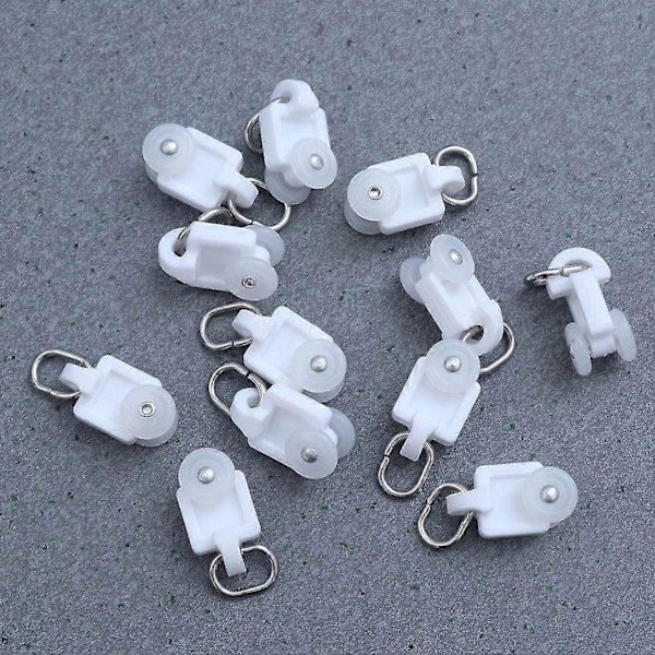 Gardinsliderkrokar Spårskena Rullgardin Tysta Hjul Rullkrokar Kulrulle 50 st (2,4 x 1,5 x 1 cm)