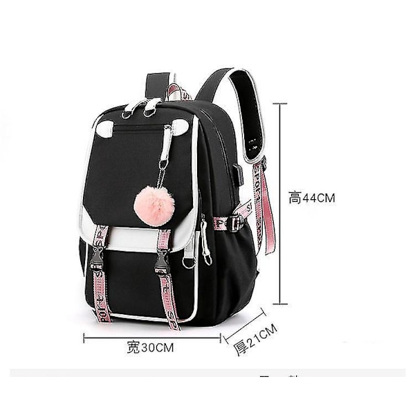 Blackpink Ryggsekk Laptop Bag Skole Bag Bookbag Med Usb Ladinghodetelefon Por style 1