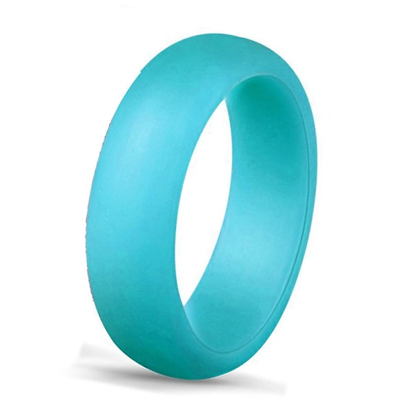 7 stk. Damer Mode Silikon Blød Skinnende Glitter Finger Ringe Party Smykker Gave Himmelblå Sky Blue US 7
