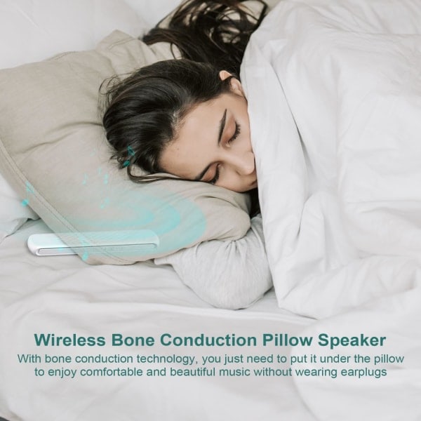 Putehøyttaler, Beinledning Stereo Trådløs Bluetooth for Søvn, 3D Hvit Støy Lyd, Ideell for Sidsøvere med Insomnia Hvit White